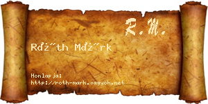 Róth Márk névjegykártya