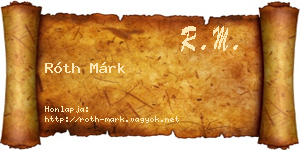 Róth Márk névjegykártya